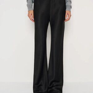REFORMATION Gale Satin Pant in Black, size S